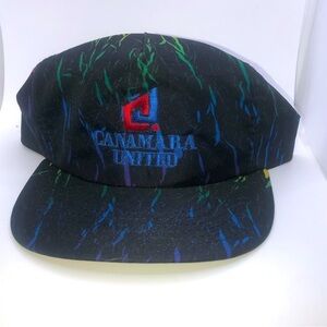VTG 80s Canamara United Neon Splash Trucker Hat OS Adjustable SnapBack
